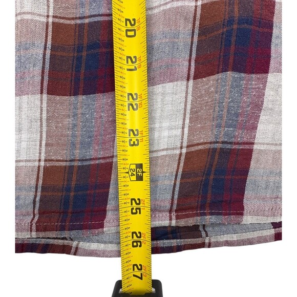 Capsule Plus Ruffle Plaid Blouse Burgundy Navy Cottagecore Prairie Chic 24 - Picture 12 of 14